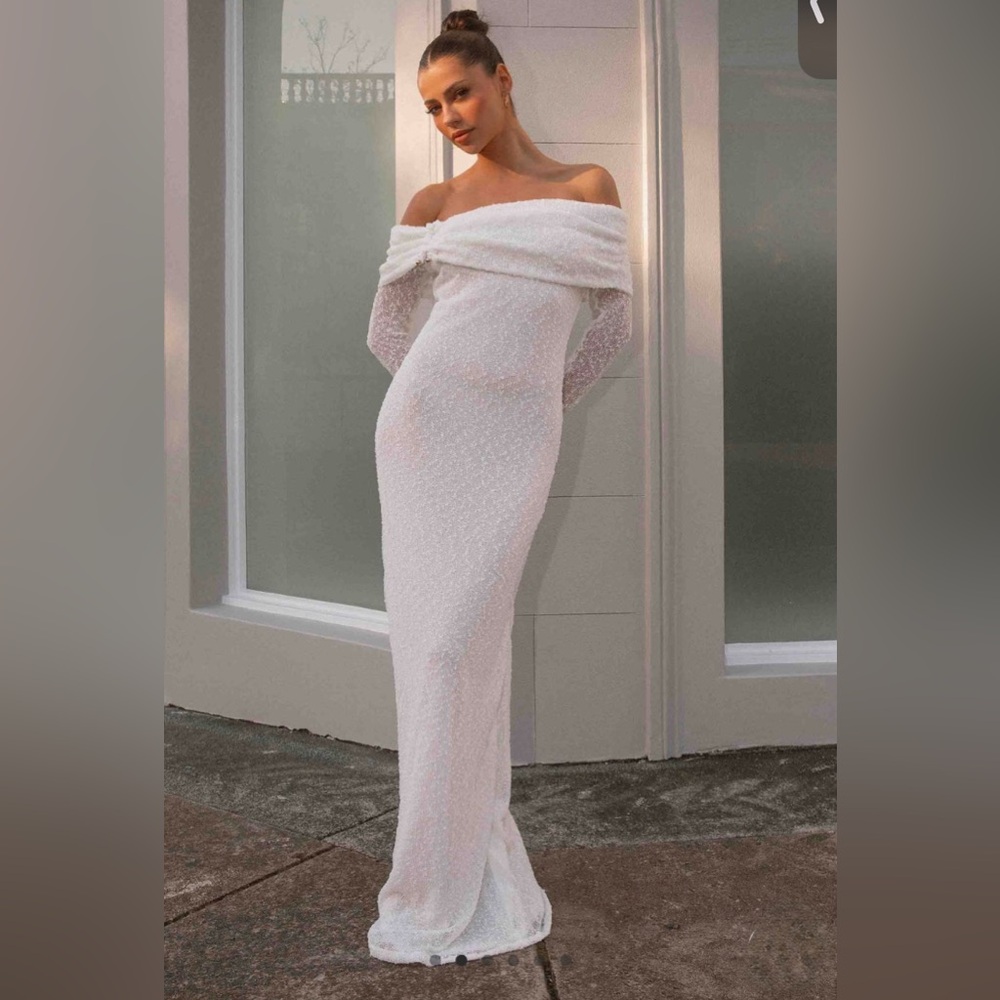 Peppermayo White Long Sleeve Dress